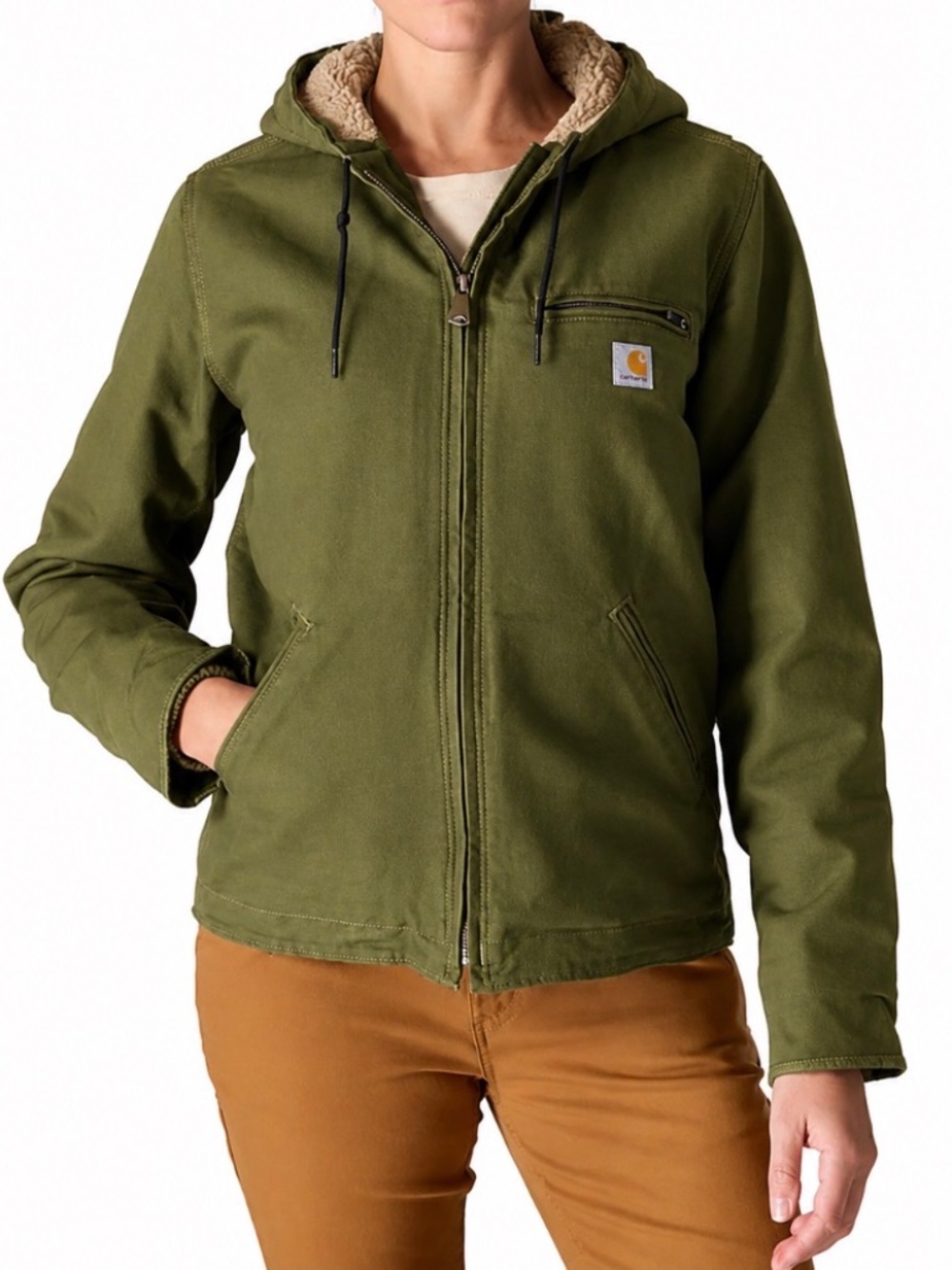 Carhartt Green sherpa lined coat sz small Sierra